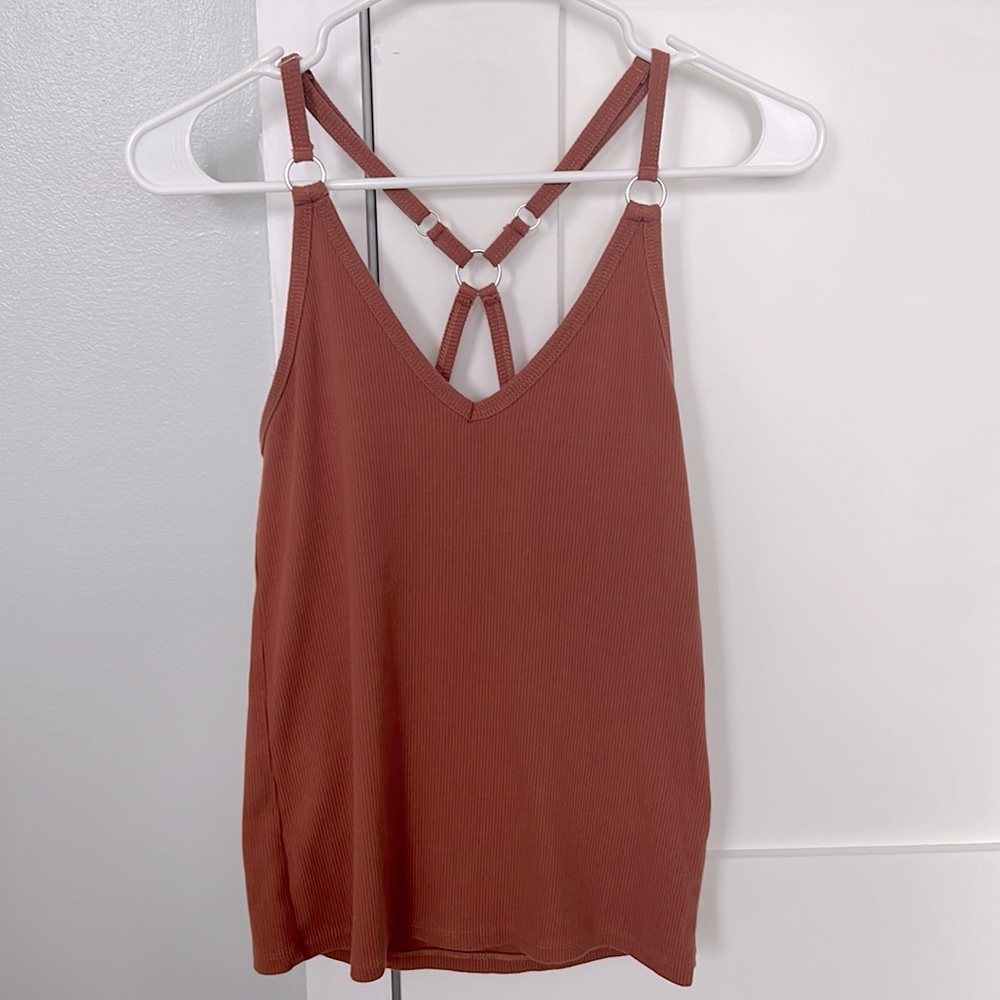Gilded Intent Raceback Ribbed Tank Top Large